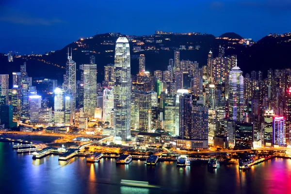 Hong Kong città alla sera — Foto Stock