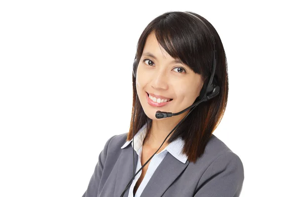 Asian business customer service woman with headset — Stock Photo, Image