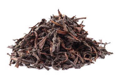 Çin siyah çayı beyaz arka planda izole edilmiş.