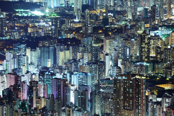 Overfyldt downtown bygning i Hong Kong - Stock-foto
