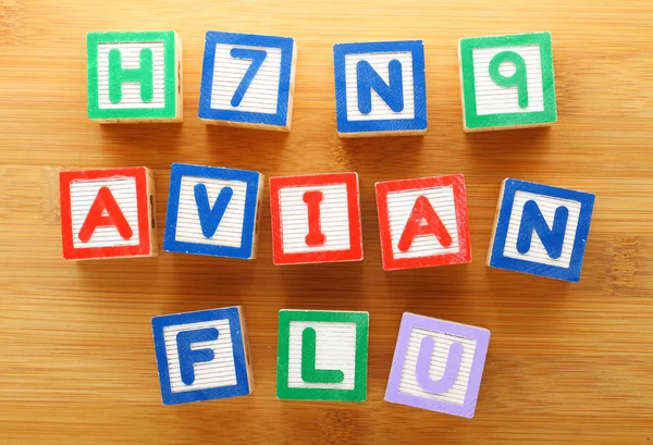 H7N9 avian flu toy block — Stock Photo, Image