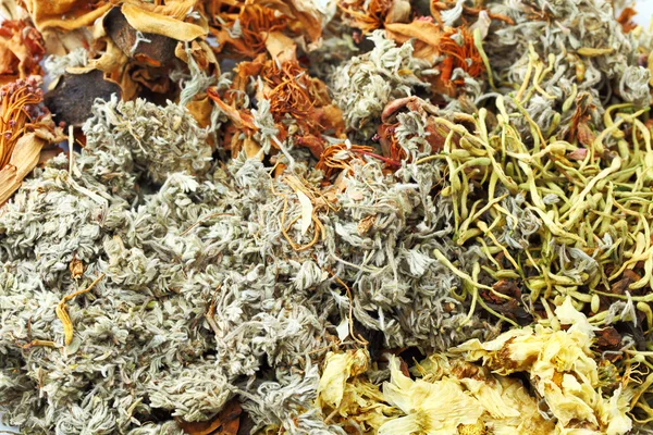 Ingredientes de té de hierbas chinas — Foto de Stock