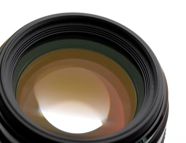 Camera lense over white background — Stock Photo, Image