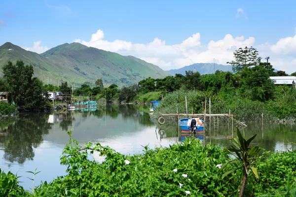 Countryside with old village — Stock Photo, Image