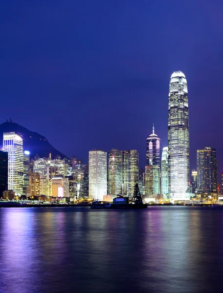 Hong kong skyline på natten — Stockfoto