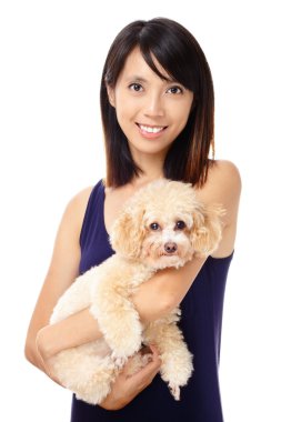 fino köpeği ile Asyalı kadın