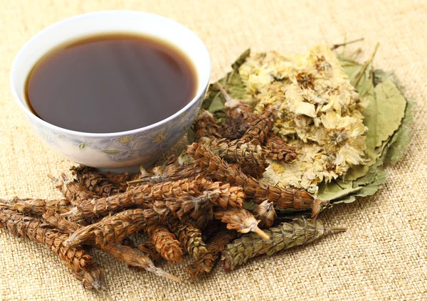 Medicina herbal china con ingrediente — Foto de Stock