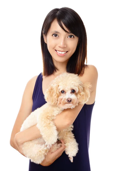 Asiatische Frau mit Pudel — Stockfoto