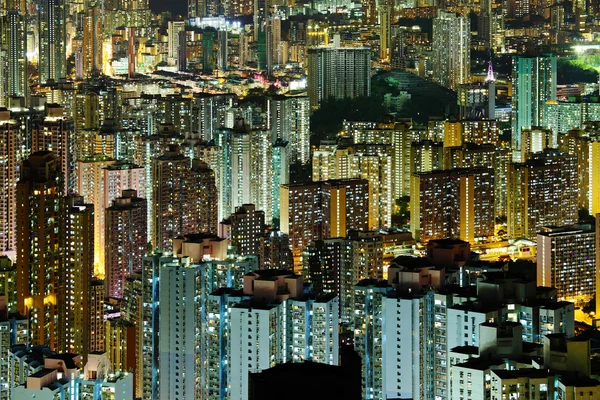 拥挤的市中心大厦在香港 — 图库照片