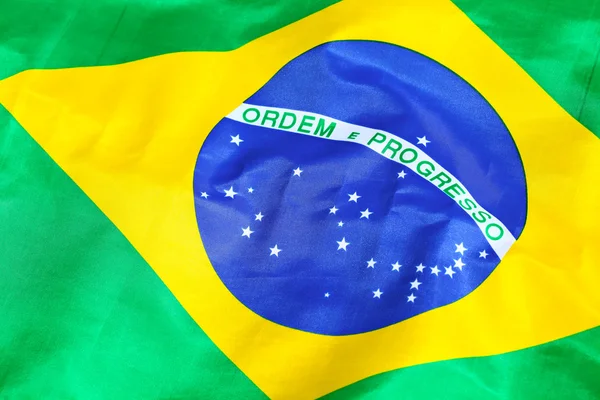 브라질의 직물 깃발을 흔들며 — 스톡 사진