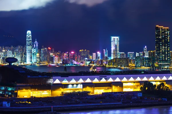 Hong kong skyline la nuit — Photo