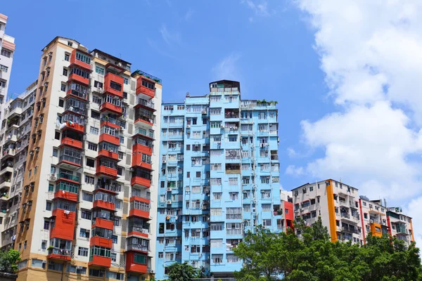 Staré obytné budovy v hong Kongu — Stock fotografie