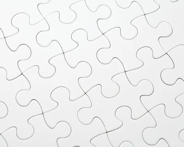 Parte do puzzle branco completo — Fotografia de Stock