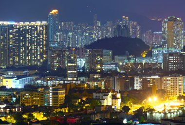 hong kong şehir bina kalabalık