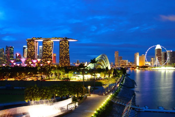 Singapore skyline at night Stock Image