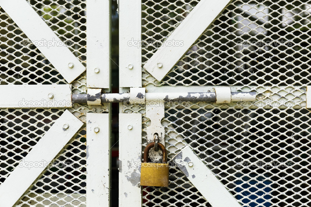 Metal door with lock
