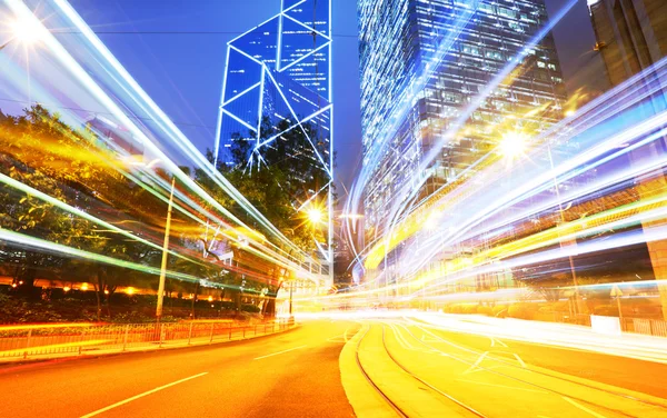 Night traffic light trail — Stock Photo, Image