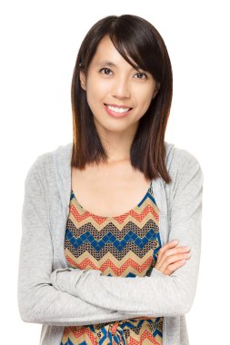 Genç Asyalı kadın gülümsemesi