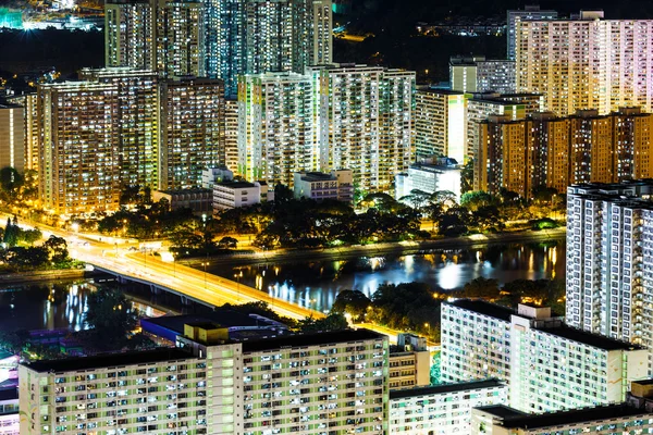 Paysage urbain la nuit — Photo