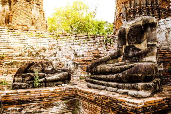 Buddha rotto ad Ayuttaya, Thailandia — Foto Stock
