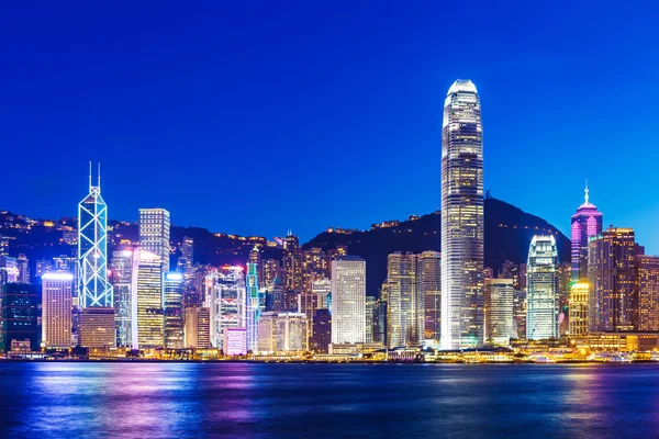 Panorama Hong Kongu na večer — Stock fotografie