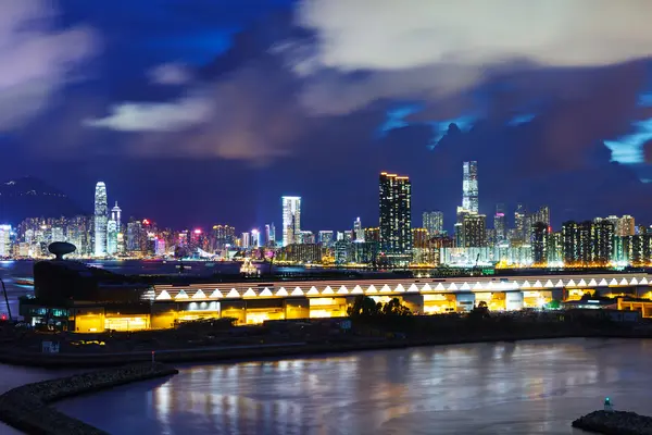 Hong Kong panorama v noci — Stock fotografie