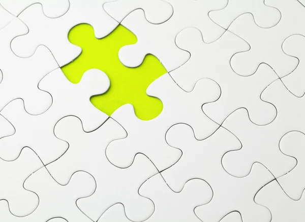 Incomplete Puzzle in green color — Stock Photo, Image