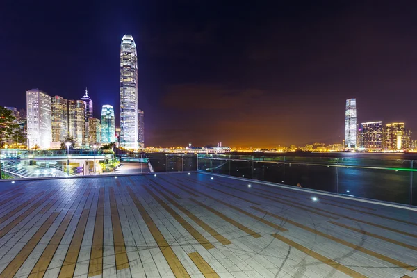 Hong kong skyline la nuit — Photo