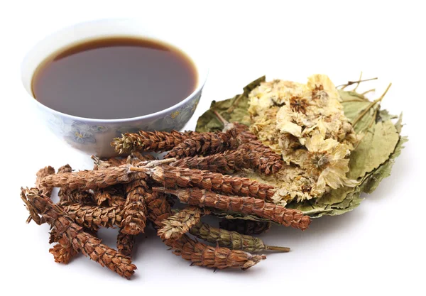 Médecine chinoise à base de plantes avec boisson — Photo