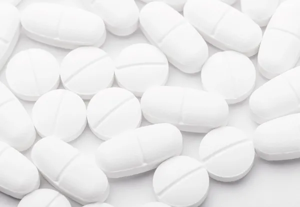 Mixed drugs on white background — Stock Photo, Image