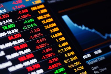 borsa verileri ekranında
