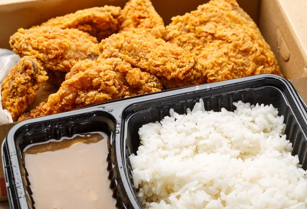 Fried chicken bento box — Stock Photo, Image