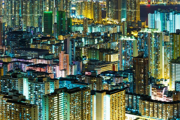 Kowloon downtown at night — Stock Photo, Image