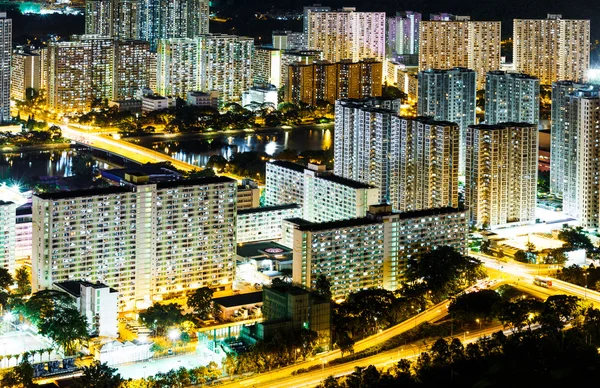 A légi felvétel a Hong Kong-ban lakásügy — Stock Fotó