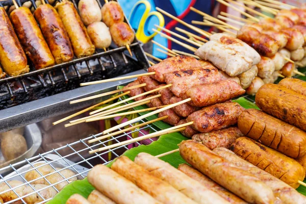 Thailand style grilled food on street — Stock Photo, Image