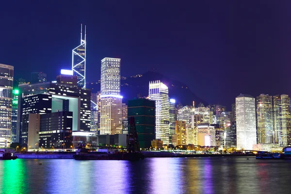 Hong kong skyline por la noche —  Fotos de Stock