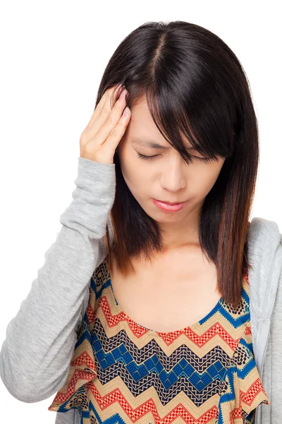 Frau mit Kopfschmerzen — Stockfoto