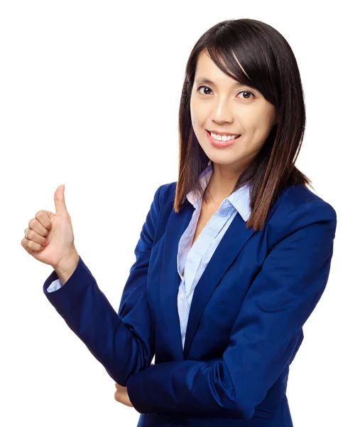 Asiática mulher de negócios com mão gesto — Fotografia de Stock