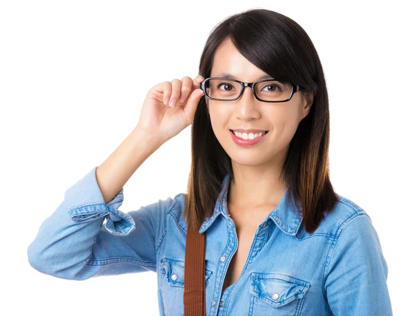 Asian female student with glasses — Stock Photo, Image