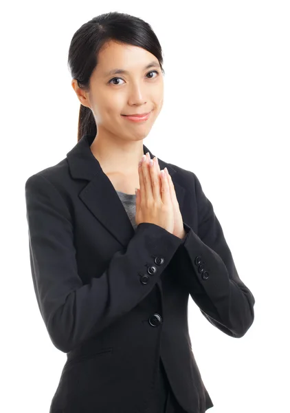 Mujer de negocios rezar — Foto de Stock