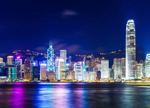 Hong kong skyline di notte — Foto Stock