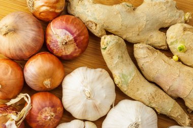 zencefil, sarımsak ve allium ascalonicum