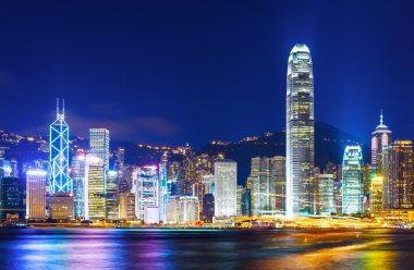 Cityscape hong kong gece