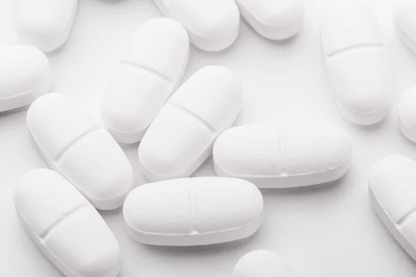 Biały leków z bliska — Zdjęcie stockowe