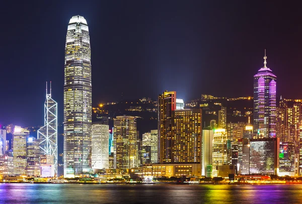 Paisaje urbano de la noche de Hong Kong — Foto de Stock