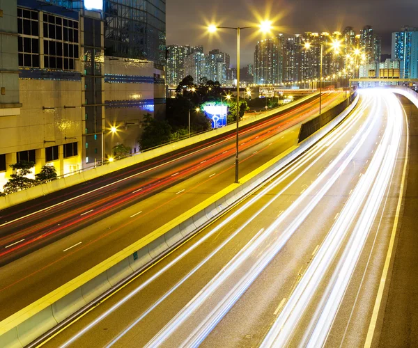 Busy traffic at night — Stock Photo, Image