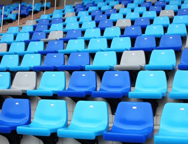 mavi plastik eski stadyum koltukları somut adımlar