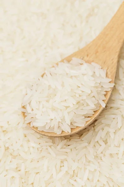 Arroz branco em colher de chá — Fotografia de Stock