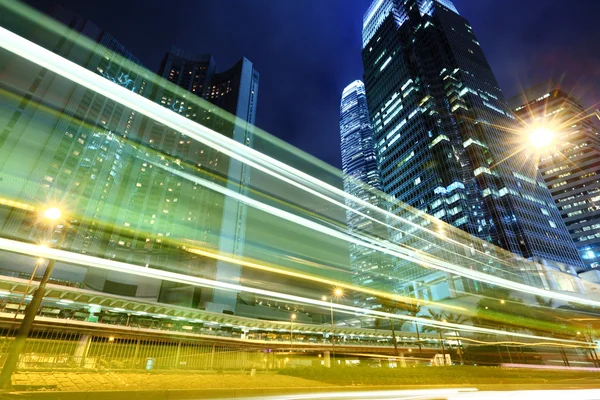 Traffic trail in city at night — Stock Photo, Image