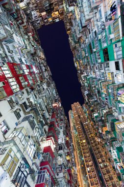 Bina gece Hong kong kalabalık